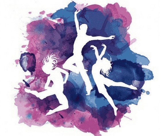 Watercolor art with dancers
